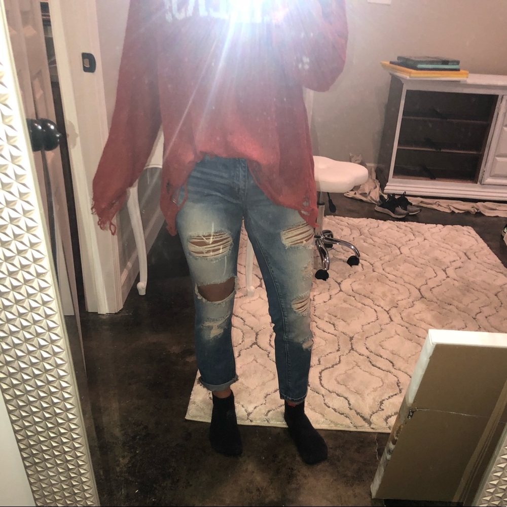 Distressed jeans